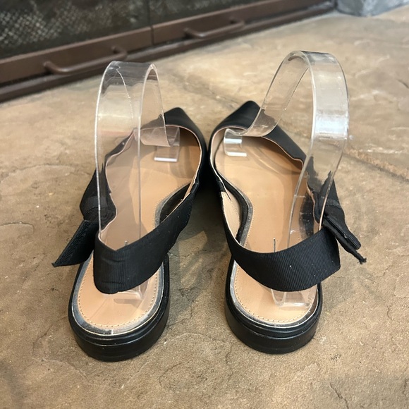 Paolo Elegant Black Leather Slingback Flats - Picture 6 of 9